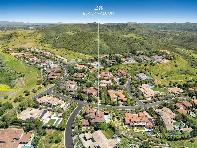 aerial view with a mountain view