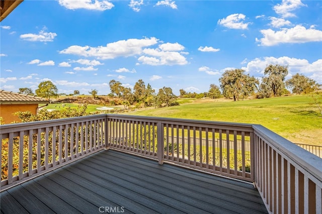 deck with a lawn