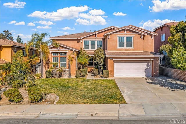 craftsman-style house featuring a garage and a front yard