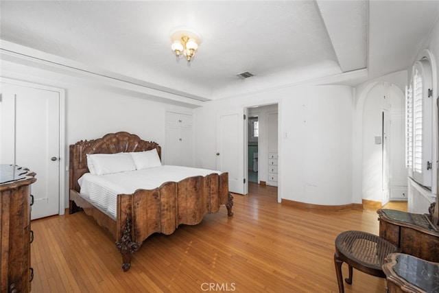 bedroom featuring light hardwood / wood-style floors