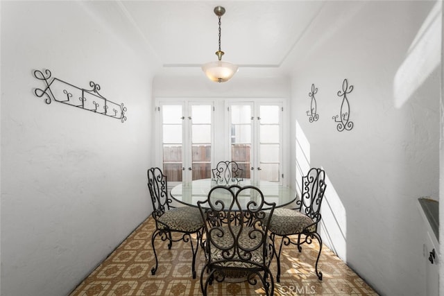 dining room featuring french doors