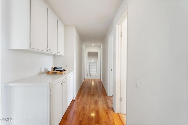 hallway featuring light hardwood / wood-style floors