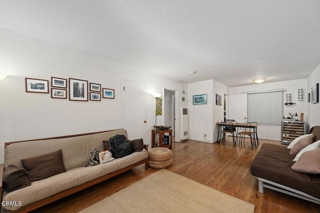 living room with wood-type flooring