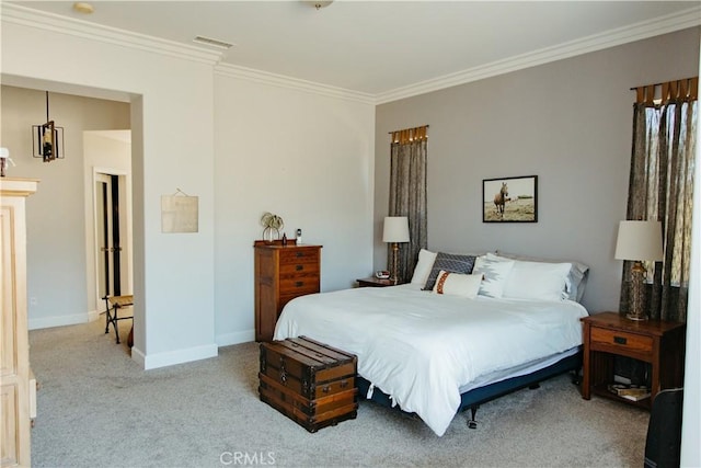 bedroom featuring ornamental molding