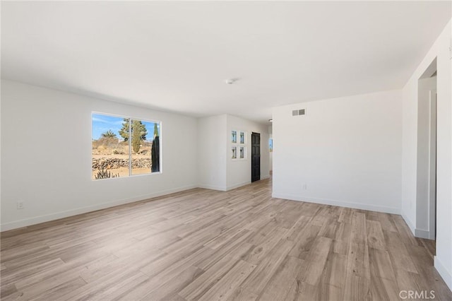 empty room featuring light wood-type flooring