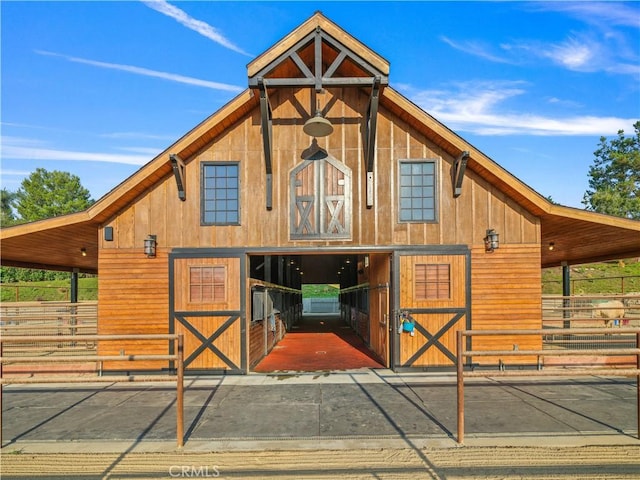 view of horse barn