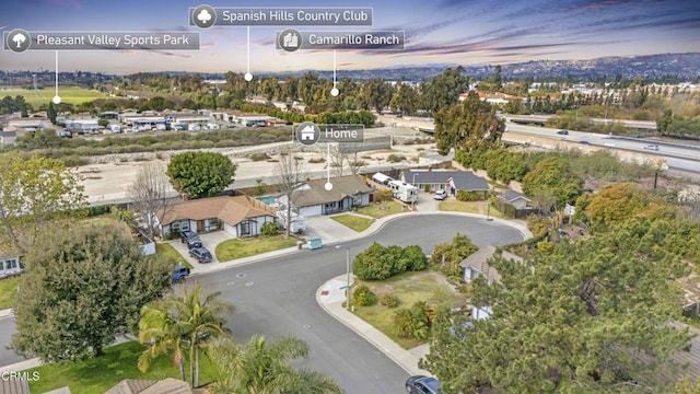 birds eye view of property featuring a residential view