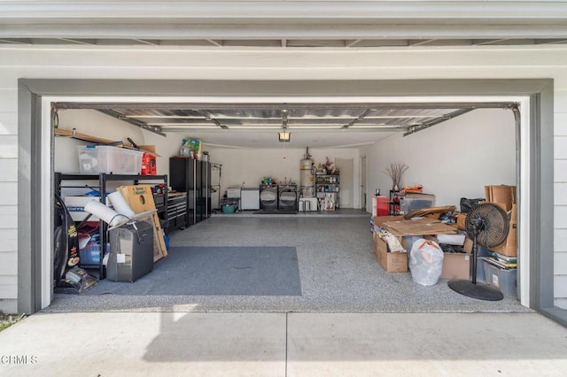 garage with water heater