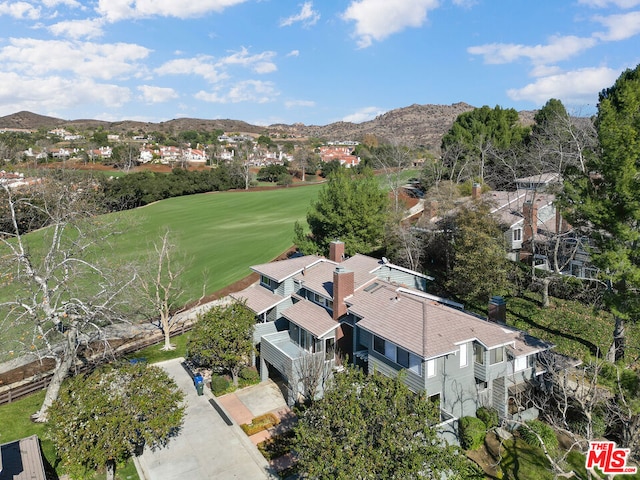 drone / aerial view with a mountain view