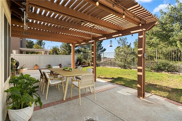 view of patio / terrace with a pergola