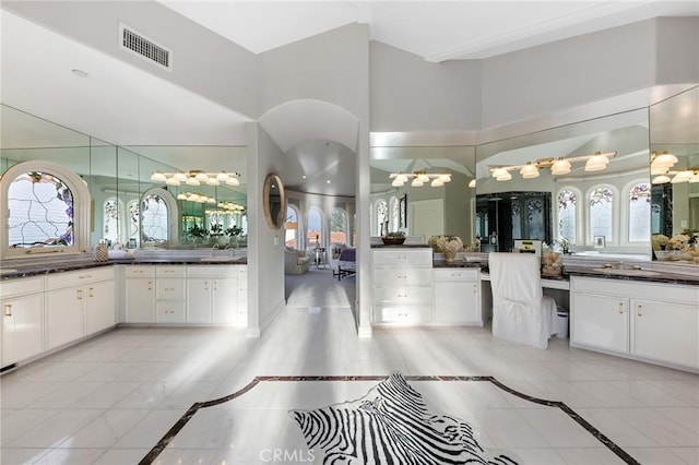 bathroom with a wealth of natural light and vanity