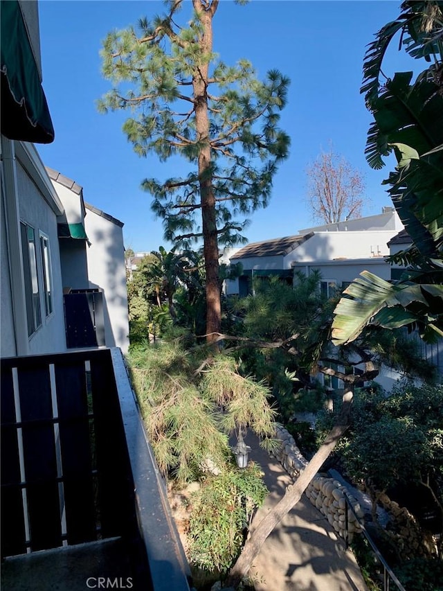 view of yard with a balcony