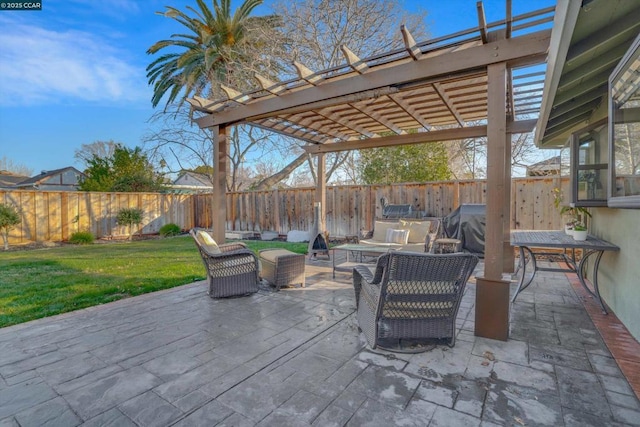 view of patio / terrace with a pergola