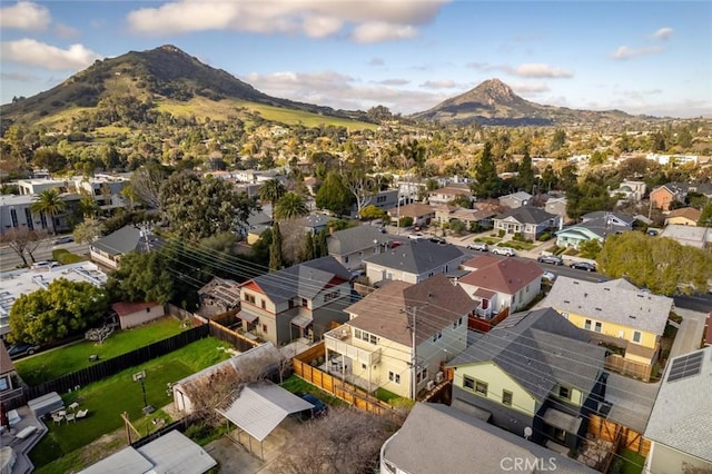 aerial view with a mountain view