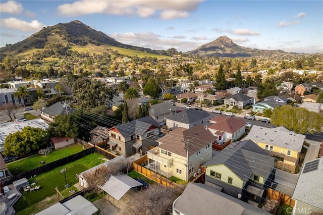 aerial view with a residential view and a mountain view