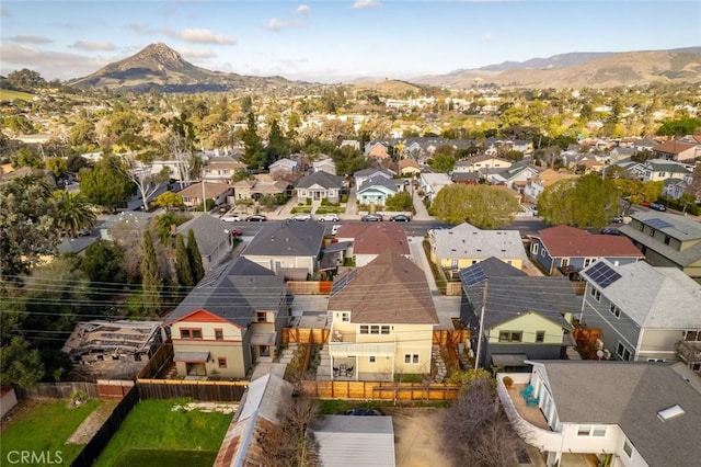 bird's eye view with a mountain view