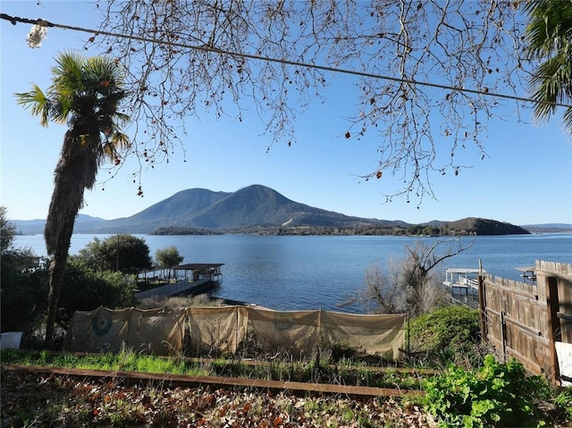 property view of water featuring a mountain view