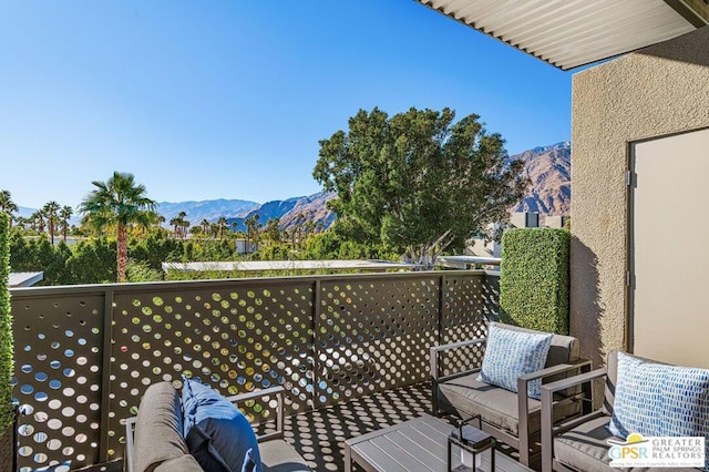 balcony with a mountain view