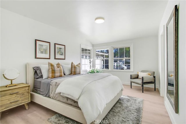 bedroom with light hardwood / wood-style flooring