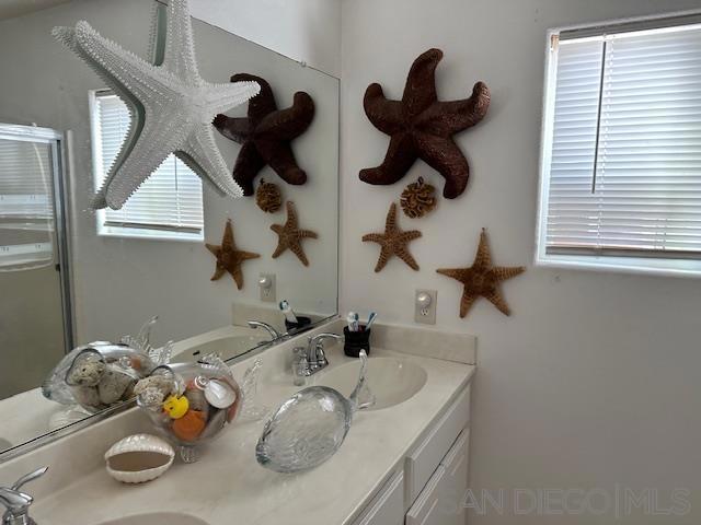 bathroom featuring a healthy amount of sunlight and vanity