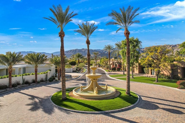 view of property's community with a mountain view