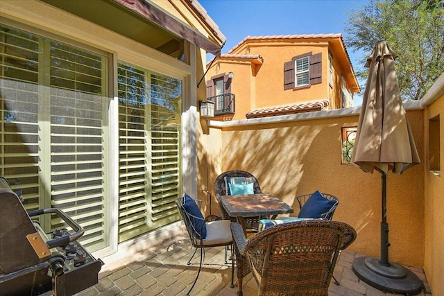 balcony featuring a patio