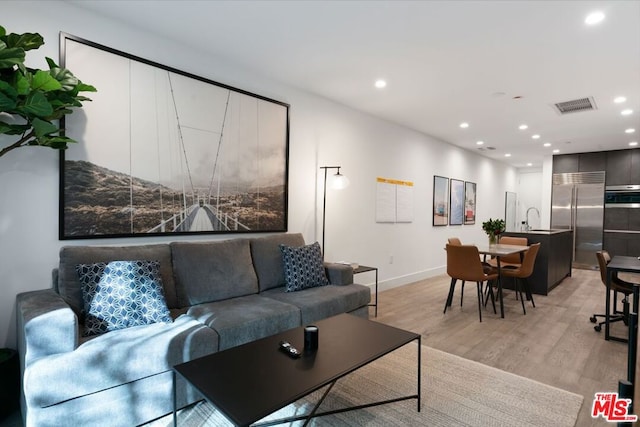 living room featuring light hardwood / wood-style flooring