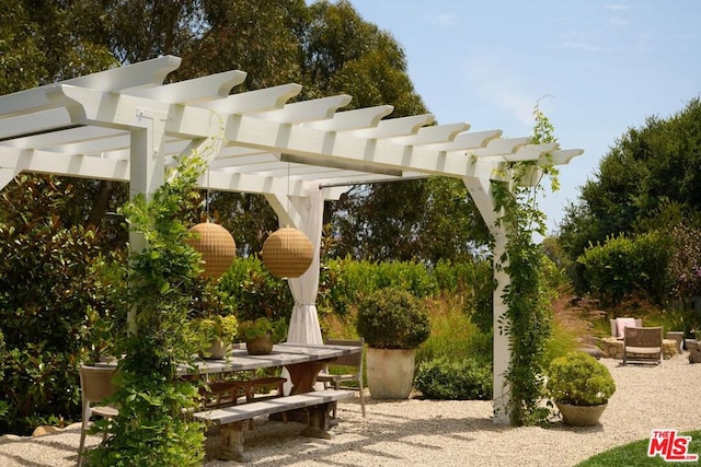 surrounding community featuring a patio and a pergola