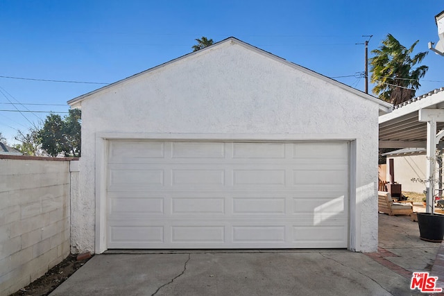 view of garage