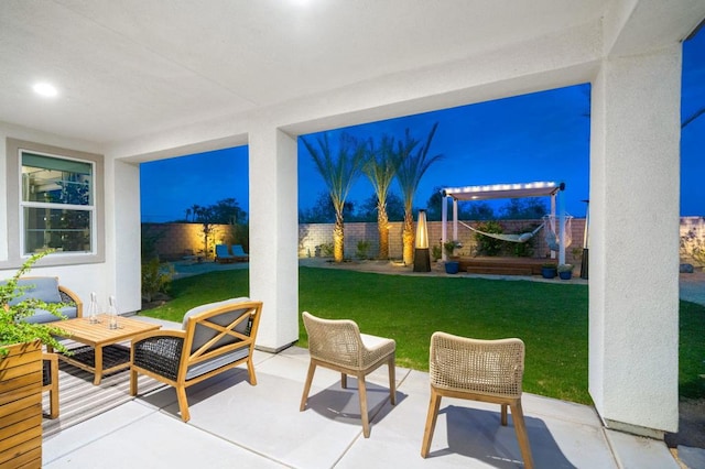 view of patio / terrace featuring a pergola