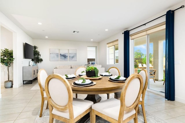 view of tiled dining area