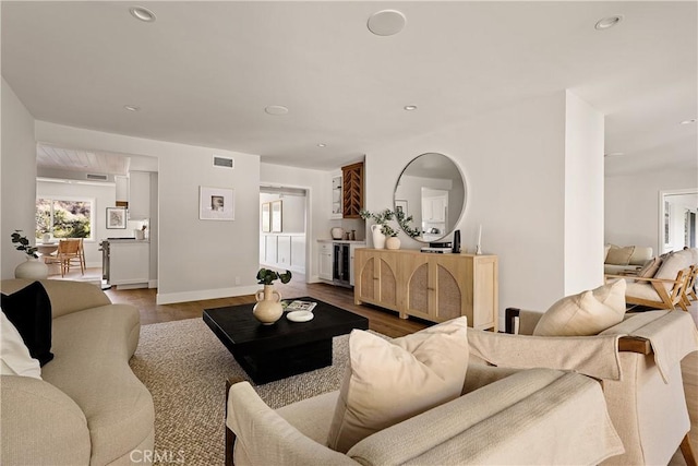 living room featuring hardwood / wood-style flooring