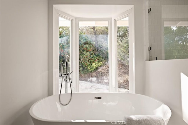 interior details with a freestanding tub