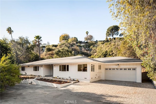 view of front of house with a garage