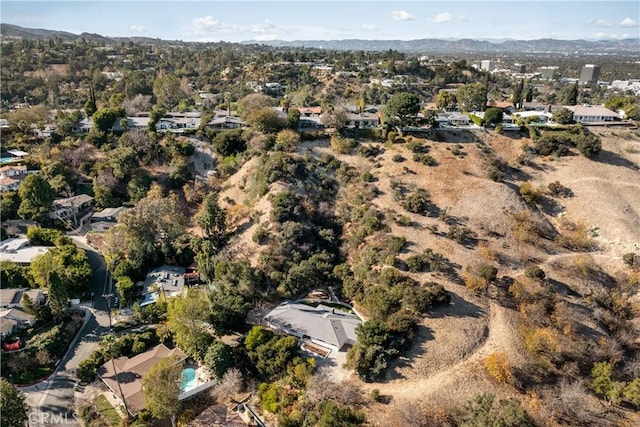 aerial view with a mountain view