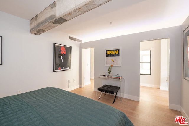 bedroom featuring light hardwood / wood-style flooring