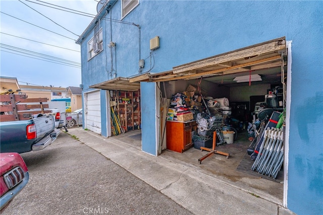 view of garage