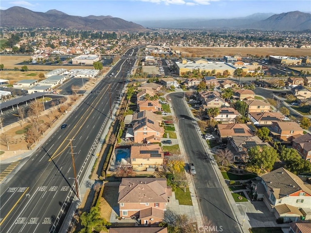 aerial view with a mountain view