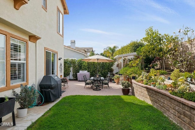 view of yard featuring a patio