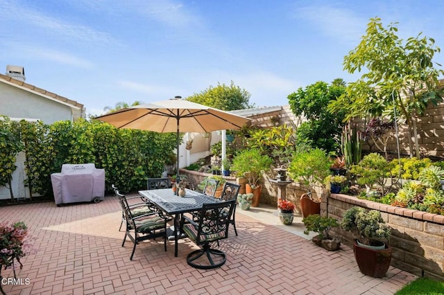 view of patio featuring grilling area