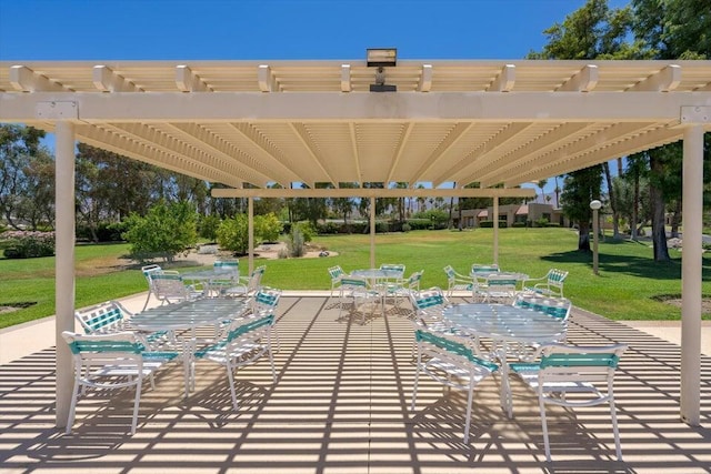 view of patio / terrace with a pergola