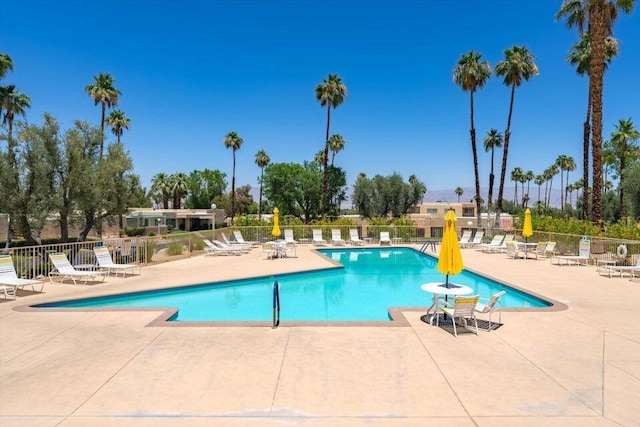 view of pool featuring a patio area