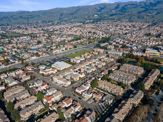 aerial view with a mountain view