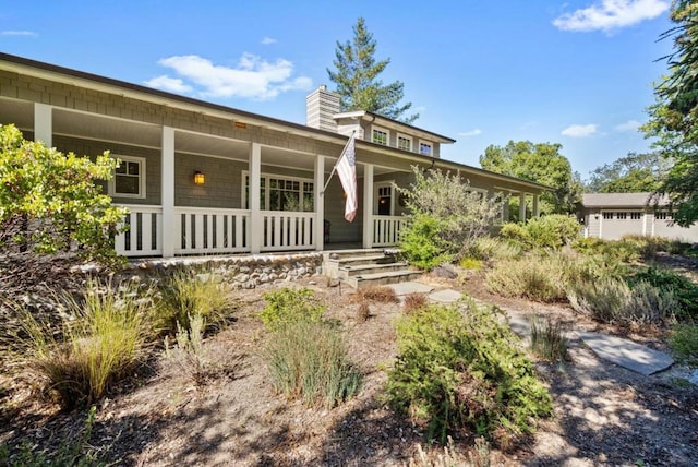 view of front of property with covered porch