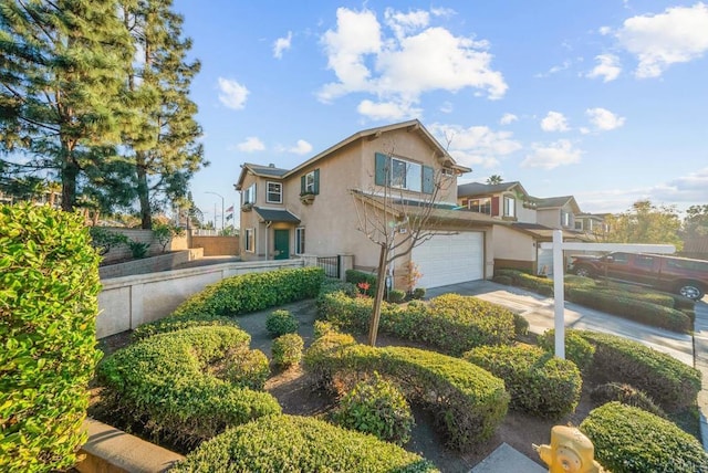 view of property with a garage