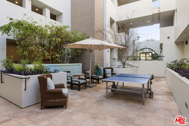 view of patio featuring an outdoor living space