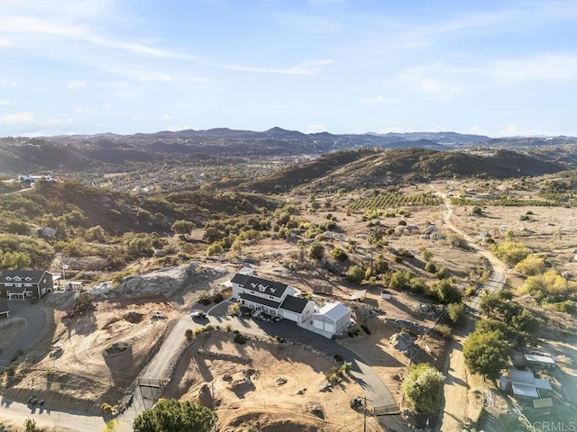 aerial view with a mountain view