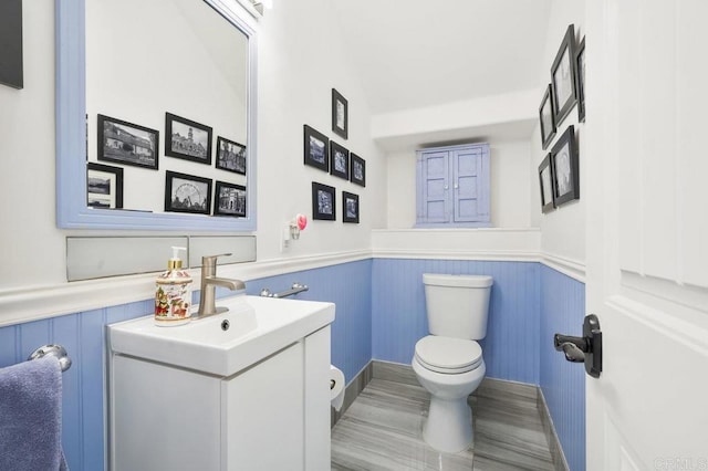 bathroom with toilet and vanity