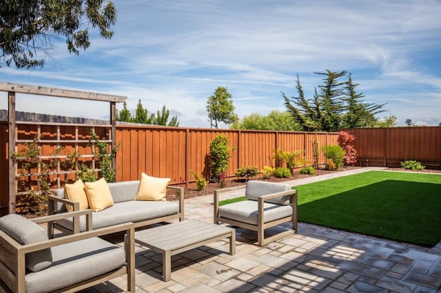 view of patio with outdoor lounge area