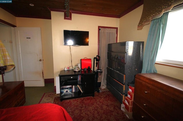 bedroom featuring crown molding